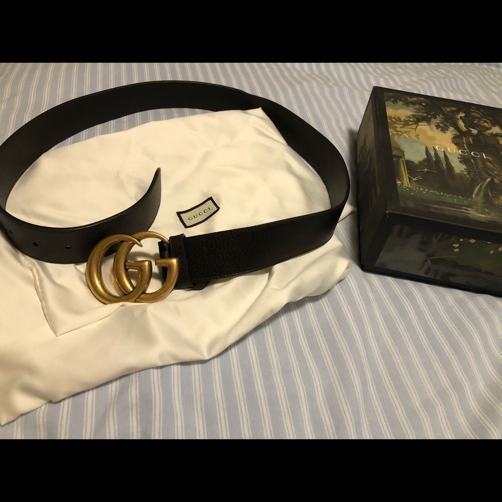 Gucci Leather belt with Double G buckle in brown